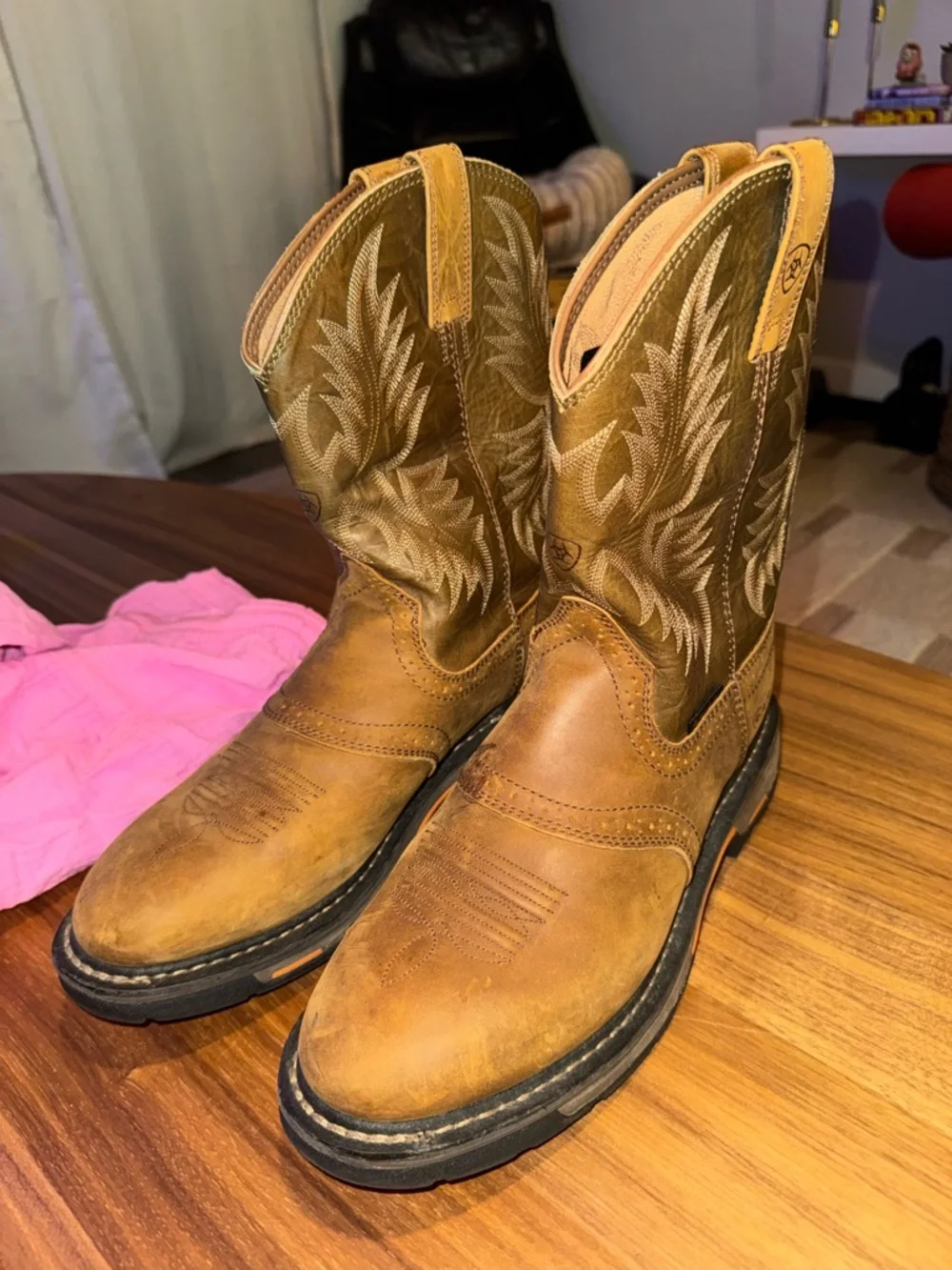 Ariat Brown Tan Western Cowboy Boots - Picture 1 of 3
